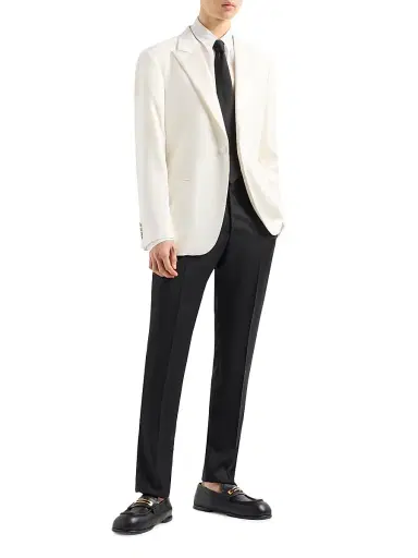 Emporio Armani Men's Satin-Lapel Dinner Jacket - Cloud Dancer - Size 42 | Thumbnail 2 Emporio Armani Men's Satin-Lapel Dinner Jacket - Cloud Dancer - Size 42 | Thumbnail 2