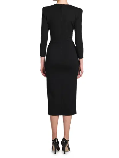 Giorgio Armani Women's Gathered Jersey Sheath Dress - Nero | Thumbnail 5 Giorgio Armani Women's Gathered Jersey Sheath Dress - Nero | Thumbnail 5