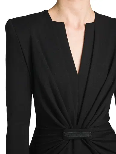 Giorgio Armani Women's Gathered Jersey Sheath Dress - Nero | Thumbnail 6 Giorgio Armani Women's Gathered Jersey Sheath Dress - Nero | Thumbnail 6