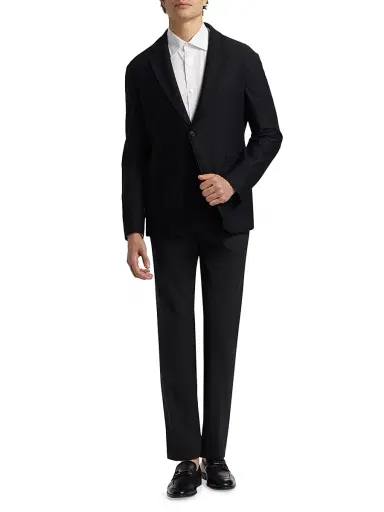 Giorgio Armani Men's Single-Breasted Stretch-Nylon Jacket - Black - Size 42 | Thumbnail 2 Giorgio Armani Men's Single-Breasted Stretch-Nylon Jacket - Black - Size 42 | Thumbnail 2