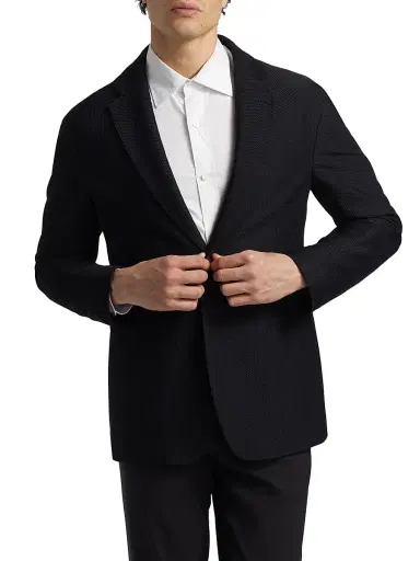 Giorgio Armani Men's Single-Breasted Stretch-Nylon Jacket - Black - Size 42 | Thumbnail 3 Giorgio Armani Men's Single-Breasted Stretch-Nylon Jacket - Black - Size 42 | Thumbnail 3