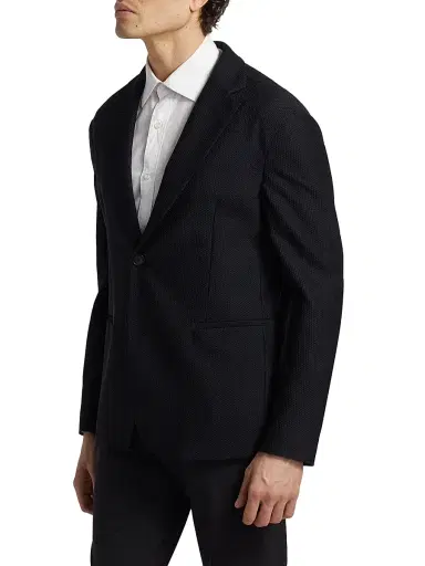 Giorgio Armani Men's Single-Breasted Stretch-Nylon Jacket - Black - Size 42 | Thumbnail 4 Giorgio Armani Men's Single-Breasted Stretch-Nylon Jacket - Black - Size 42 | Thumbnail 4