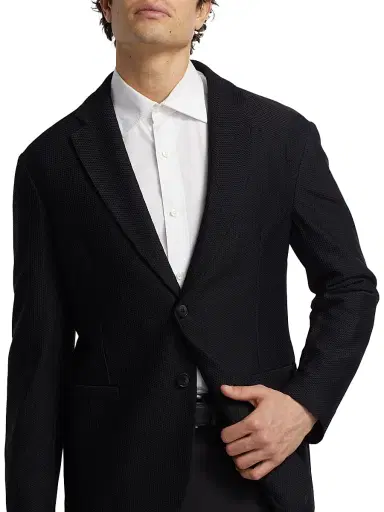 Giorgio Armani Men's Single-Breasted Stretch-Nylon Jacket - Black - Size 42 | Thumbnail 6 Giorgio Armani Men's Single-Breasted Stretch-Nylon Jacket - Black - Size 42 | Thumbnail 6