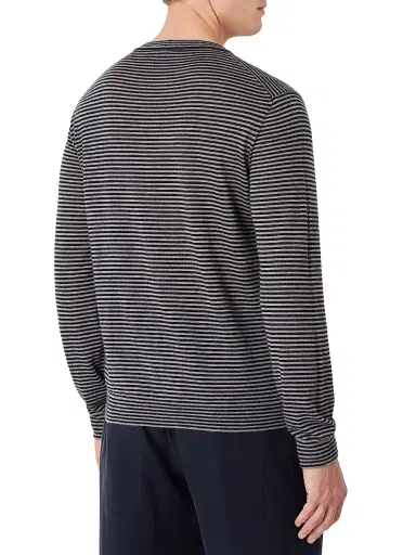 Giorgio Armani Men's Striped Crewneck Cashmere Jumper | Thumbnail 4 Giorgio Armani Men's Striped Crewneck Cashmere Jumper | Thumbnail 4