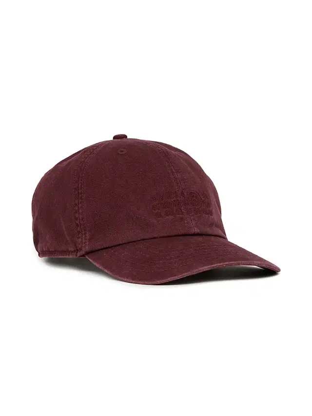MM6 Maison Margiela Men's Embroidered Cotton Canvas Baseball Cap - Burgundy
