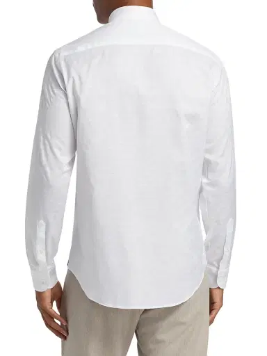 Emporio Armani Men's Tonal Cotton Shirt | Thumbnail 5