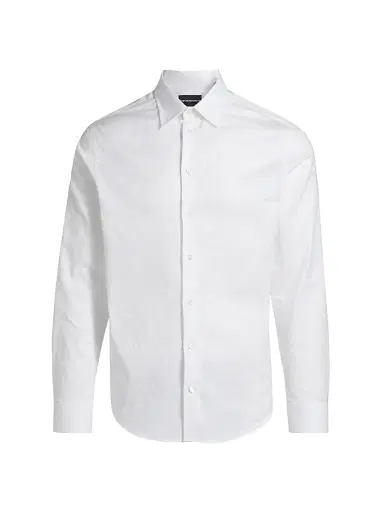 Emporio Armani Men's Tonal Cotton Shirt | Thumbnail 1