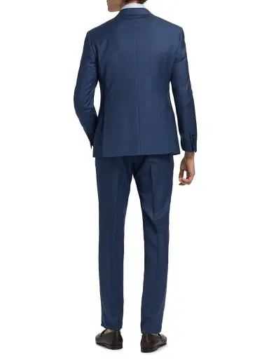 Emporio Armani Men's Glen Check Virgin Wool Single-Breasted Suit - Dark Blue - Size 44 | Thumbnail 5