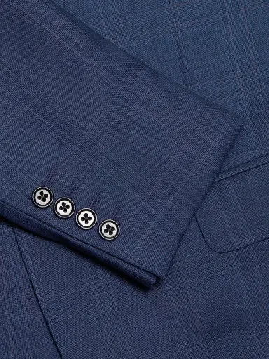 Emporio Armani Men's Glen Check Virgin Wool Single-Breasted Suit - Dark Blue - Size 44 | Thumbnail 7