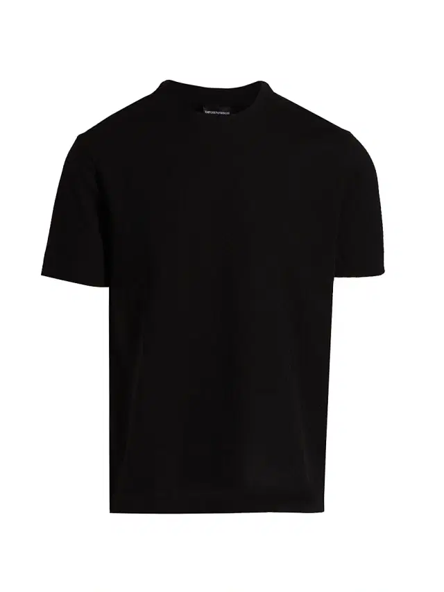 Men's Basket-Weave Cotton T-Shirt - Black