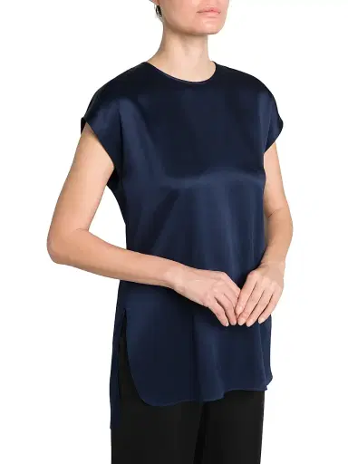 Giorgio Armani Women's Silk Satin Cap-Sleeve Top | Thumbnail 6 Giorgio Armani Women's Silk Satin Cap-Sleeve Top | Thumbnail 6