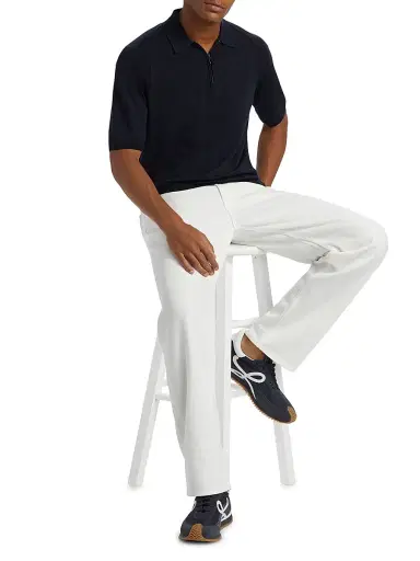 Emporio Armani Men's Zip-Front Polo Sweater - Navy - Size XXL | Thumbnail 2