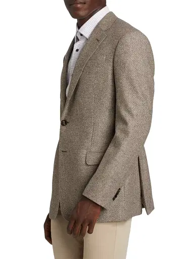 Giorgio Armani Men's Textured Wool & Cashmere Jacket | Thumbnail 4 Giorgio Armani Men's Textured Wool & Cashmere Jacket | Thumbnail 4