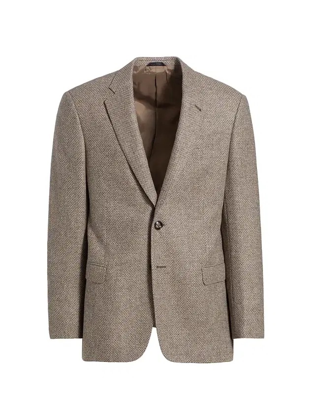 Giorgio Armani Men's Textured Wool & Cashmere Jacket - Tan