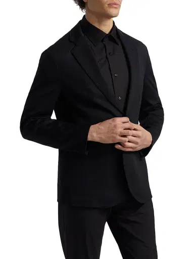 Emporio Armani Men's Rice Stitch Sport Jacket - Black - Size 38 | Thumbnail 4 Emporio Armani Men's Rice Stitch Sport Jacket - Black - Size 38 | Thumbnail 4