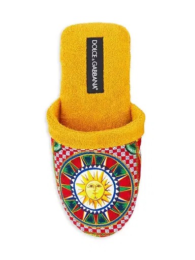 Dolce & Gabbana Men's Carretto Siciliano Terry Slippers | Thumbnail 2 Dolce & Gabbana Men's Carretto Siciliano Terry Slippers | Thumbnail 2