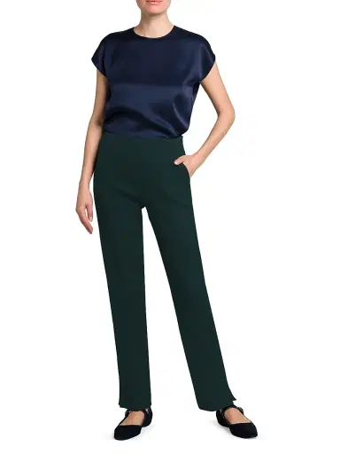 Giorgio Armani Women's Stretch Wool Straight Pants | Thumbnail 2 Giorgio Armani Women's Stretch Wool Straight Pants | Thumbnail 2