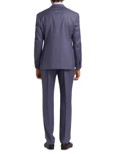 Emporio Armani Men's Virgin Wool Single-Breasted Suit - Purple Blue - Size 40 | Thumbnail 5 Emporio Armani Men's Virgin Wool Single-Breasted Suit - Purple Blue - Size 40 | Thumbnail 5
