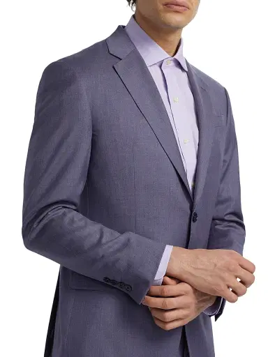 Emporio Armani Men's Virgin Wool Single-Breasted Suit - Purple Blue - Size 40 | Thumbnail 6 Emporio Armani Men's Virgin Wool Single-Breasted Suit - Purple Blue - Size 40 | Thumbnail 6