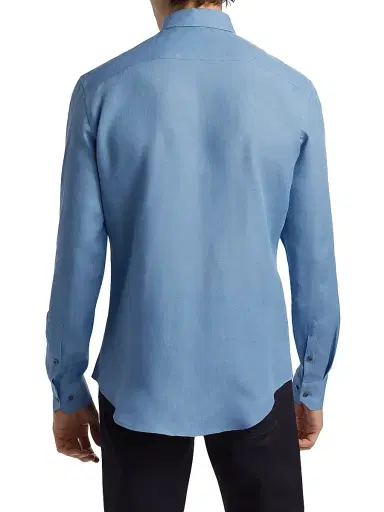 Giorgio Armani Men's Linen Button-Front Shirt | Thumbnail 5