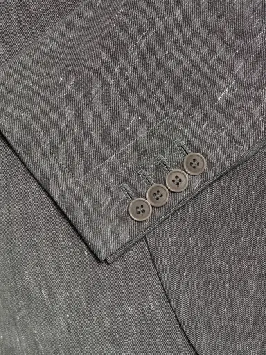 Giorgio Armani Men's Notch Lapel Linen-Wool Blazer - Grey - Size 44 | Thumbnail 7