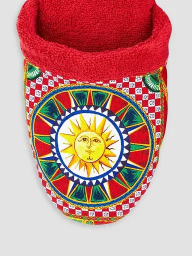 Dolce & Gabbana Men's Carretto Siciliano Terry Slippers - Red - Size Small | Thumbnail 3 Dolce & Gabbana Men's Carretto Siciliano Terry Slippers - Red - Size Small | Thumbnail 3