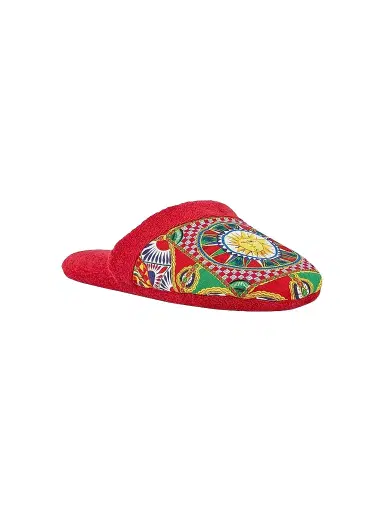 Dolce & Gabbana Men's Carretto Siciliano Terry Slippers - Red - Size Small | Thumbnail 1 Dolce & Gabbana Men's Carretto Siciliano Terry Slippers - Red - Size Small | Thumbnail 1