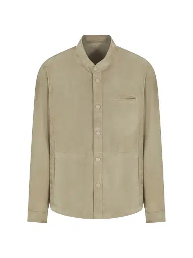 Giorgio Armani Men's Suede Snap-Front Jacket - Tan - Size 44 | Thumbnail 1