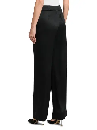 Giorgio Armani Women's Silk Straight-Leg Pants - Black | Thumbnail 5