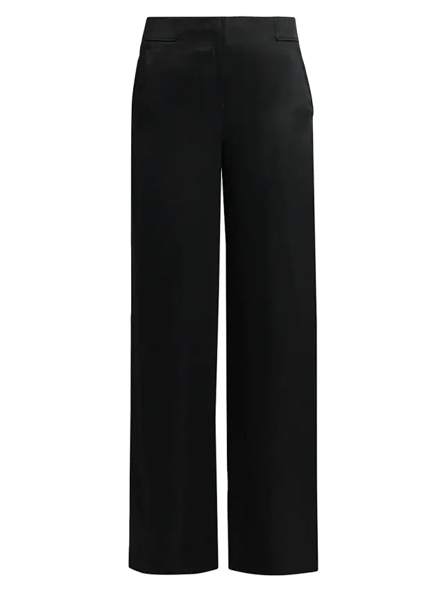 Giorgio Armani Women's Silk Straight-Leg Pants - Black