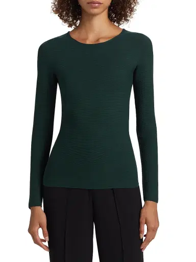 Giorgio Armani Women's Rib-Knit Jersey Long-Sleeve T-Shirt | Thumbnail 2 Giorgio Armani Women's Rib-Knit Jersey Long-Sleeve T-Shirt | Thumbnail 2