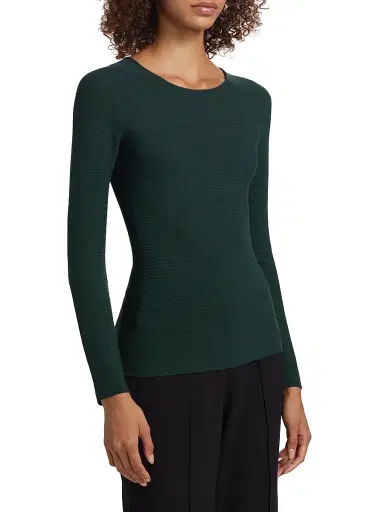 Giorgio Armani Women's Rib-Knit Jersey Long-Sleeve T-Shirt | Thumbnail 3 Giorgio Armani Women's Rib-Knit Jersey Long-Sleeve T-Shirt | Thumbnail 3