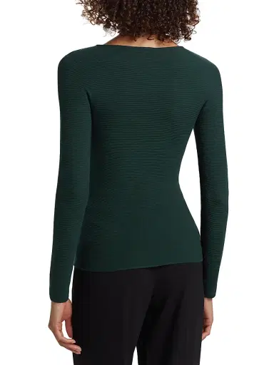 Giorgio Armani Women's Rib-Knit Jersey Long-Sleeve T-Shirt | Thumbnail 4 Giorgio Armani Women's Rib-Knit Jersey Long-Sleeve T-Shirt | Thumbnail 4