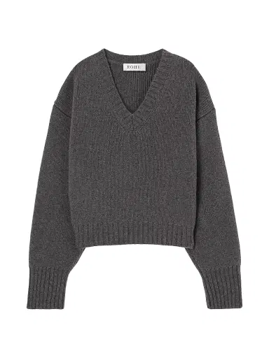 RÓHE Women's Compact-Knit Wool V-Neck Sweater | Thumbnail 1 RÓHE Women's Compact-Knit Wool V-Neck Sweater | Thumbnail 1