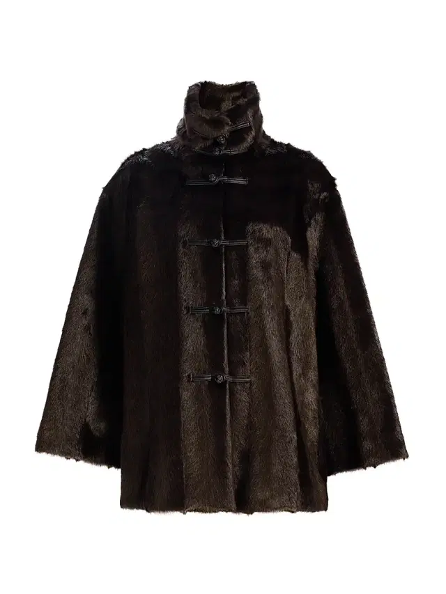 Róhe Women's Toggle Faux-Fur Short Coat - Dark Brown