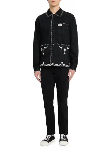 Scotch & Soda Men's Embroidered Workwear Jacket - Anthracite | Thumbnail 2