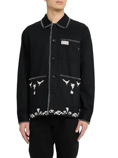 Scotch & Soda Men's Embroidered Workwear Jacket - Anthracite | Thumbnail 3