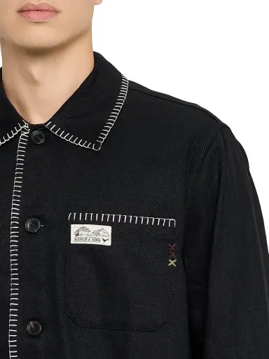 Scotch & Soda Men's Embroidered Workwear Jacket - Anthracite | Thumbnail 5