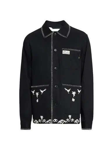 Scotch & Soda Men's Embroidered Workwear Jacket - Anthracite | Thumbnail 1