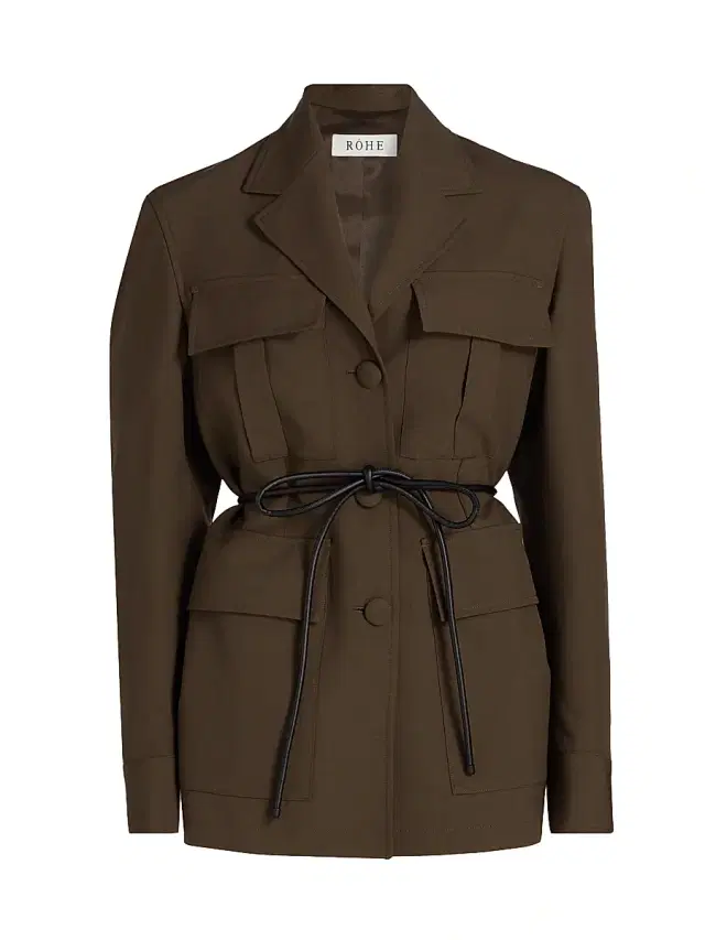 Róhe Women's Safari Wool Blazer-Style Jacket - Forest