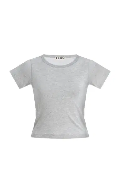 ÉTERNE Chloe Cropped Cotton-Blend Baby Tee | Thumbnail 6