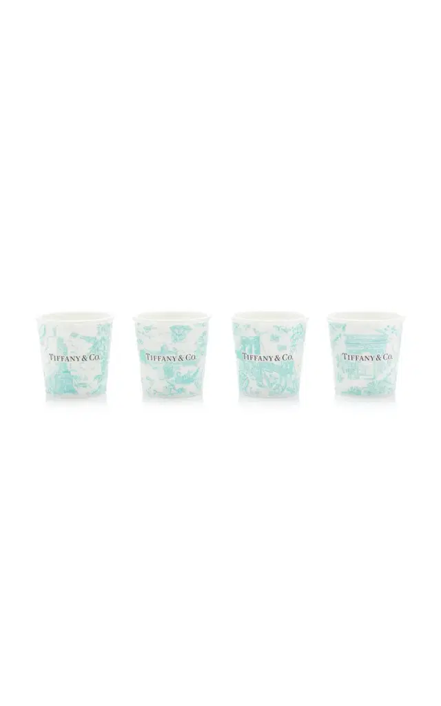 Tiffany & Co. Exclusive Set-of-Four China Espresso Cups - Blue