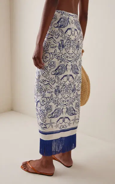 Simkhai Russo Fringed Pareo Linen-Blend Maxi Skirt | Thumbnail 4 Simkhai Russo Fringed Pareo Linen-Blend Maxi Skirt | Thumbnail 4