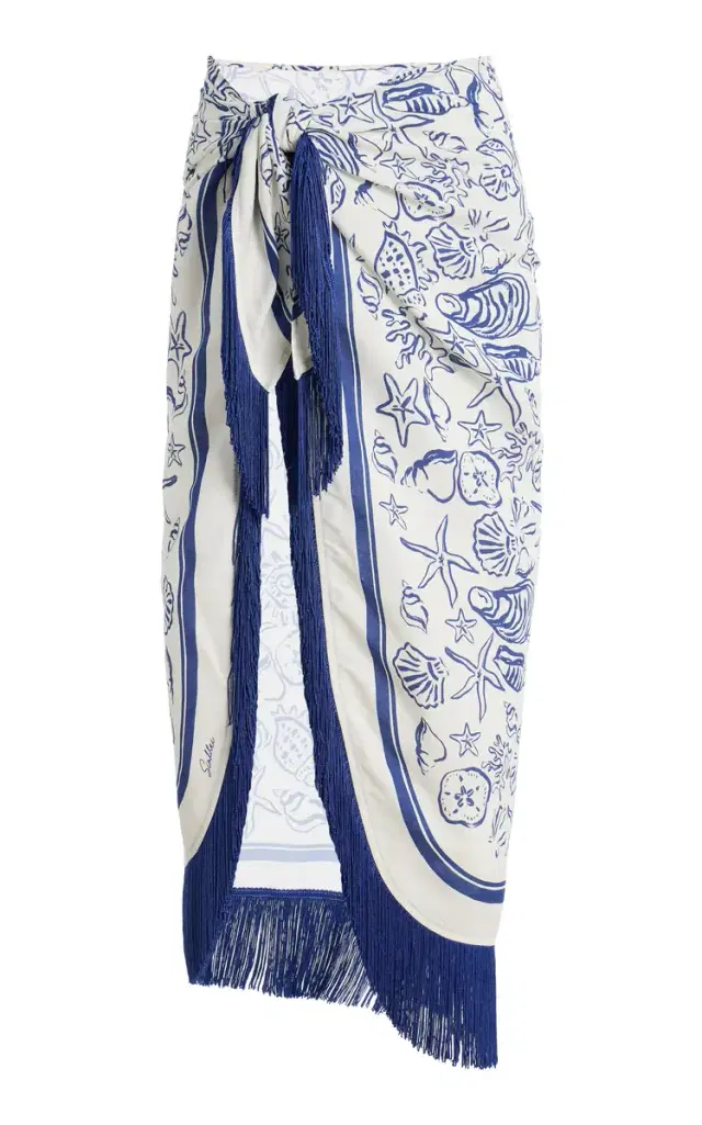 Russo Fringed Pareo Linen-Blend Maxi Skirt