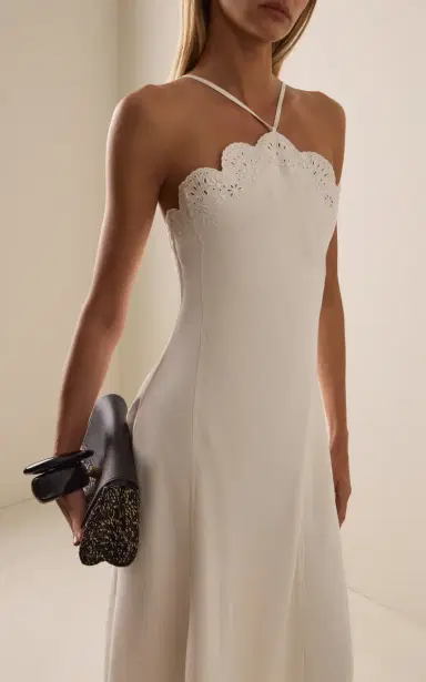SIMKHAI Gillian Embroidered Linen-Blend Midi Dress | Thumbnail 2
