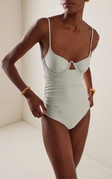 Simkhai Laine Ruched One-Piece Swimsuit | Thumbnail 2 Simkhai Laine Ruched One-Piece Swimsuit | Thumbnail 2