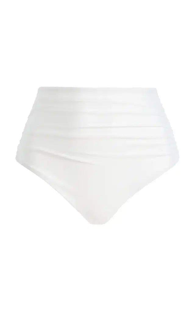 Simkhai Teya High-Rise Ruched Bikini Bottoms