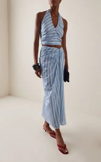 Simkhai Liorra Yarn-Dyed Jersey Midi Skirt | Thumbnail 2 Simkhai Liorra Yarn-Dyed Jersey Midi Skirt | Thumbnail 2