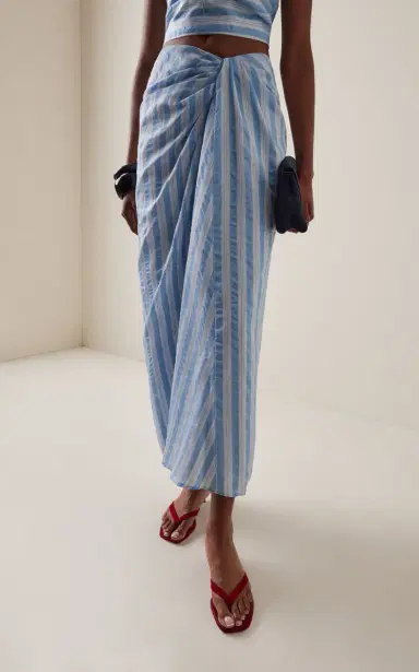 Simkhai Liorra Yarn-Dyed Jersey Midi Skirt | Thumbnail 3 Simkhai Liorra Yarn-Dyed Jersey Midi Skirt | Thumbnail 3