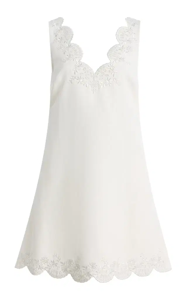Edena Embroidered Linen-Blend Mini Dress